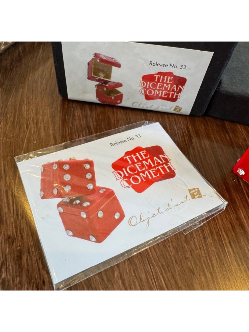 VTG Red Dice Trinket Box Enamel Rhinestones By Work Of Art Double Box 2.5" Tall - Picture 5 of 15
